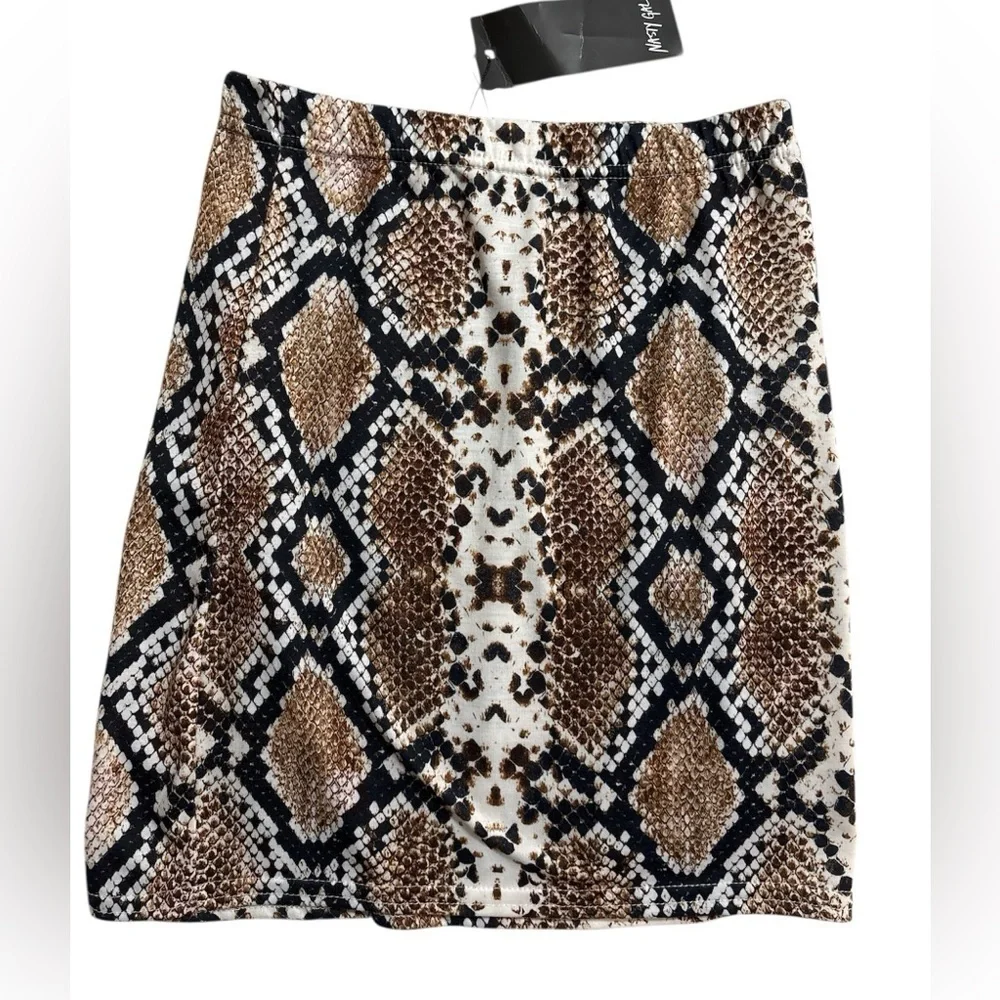 Nasty Gal Hiss Is All You Need Snake Mini Skirt size 2 - NWT